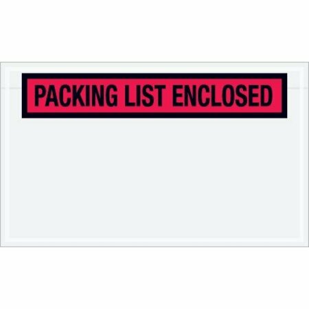 BSC PREFERRED 4-1/2 x 7-1/2'' Red ''Packing List Enclosed'' Envelopes, 1000PK S-2114